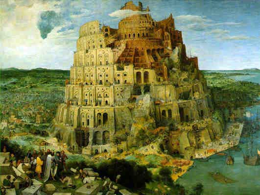 The building of the tower of Babel by Pieter Bruegel, 1563