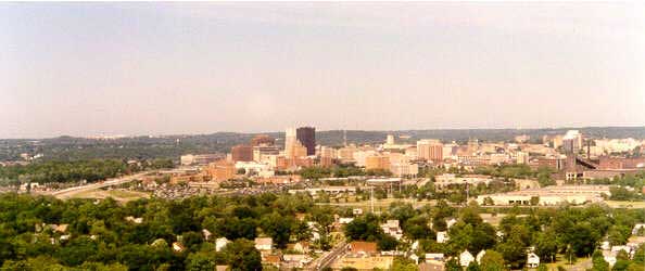 LOOKING N.E. TOWARDS DOWNTOWN AKRON